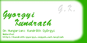 gyorgyi kundrath business card